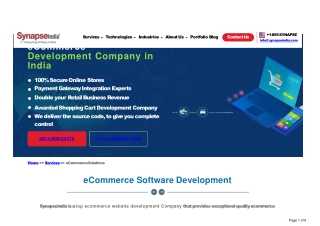 Top Ecommerce Website Design & Development Company SynapseIndia