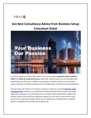 Business Setup Consultant Dubai - Mark AI Corporate Services