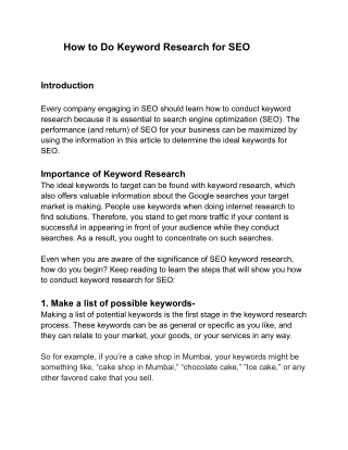 How to Do Keyword Research for SEO- vijay seo blog