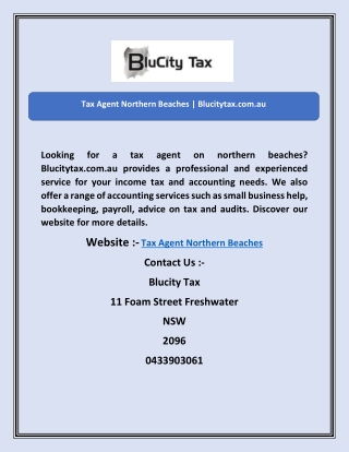 Tax Agent Northern Beaches | Blucitytax.com.au