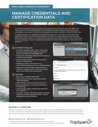 Manage Credentials and Certification Data