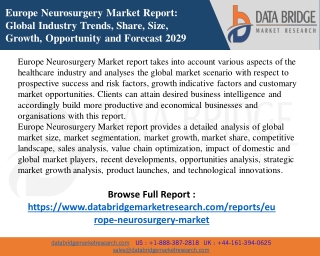 Europe Neurosurgery Market to Reach A Value Of USD 6,844.25 million