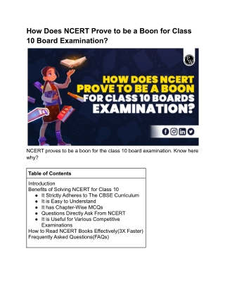 How does NCERT prove to be a boon for board examinations