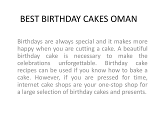 BEST BIRTHDAY CAKES OMAN