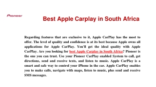 Best Apple Carplay in South Africa