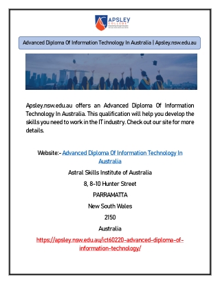 Advanced Diploma Of Information Technology In Australia | Apsley.nsw.edu.au