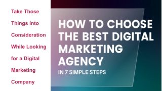 Take Those Things Into Consideration While Looking for a Digital Marketing Company
