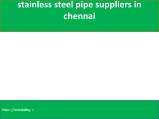 stainless steel pipe suppliers in chennai