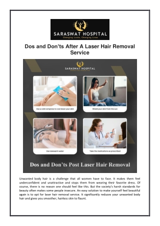 Dos and Don’ts After A Laser Hair Removal Service