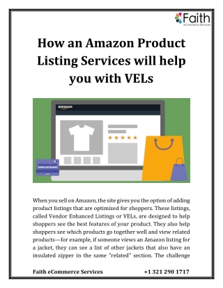 How an Amazon Product Listing Services will help you with VELs