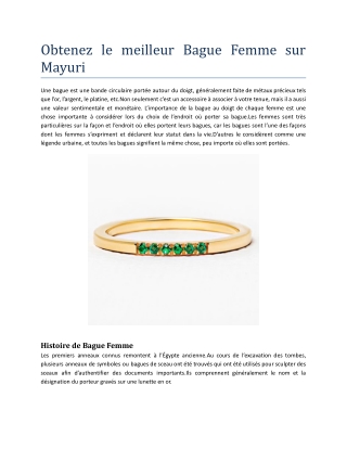 Obtenez le meilleur Bague Femme sur Mayuri .docx