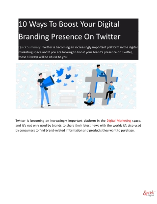 10 Ways to Boost Your Brand Presence On Twitter