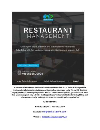 Restaurant management system in India