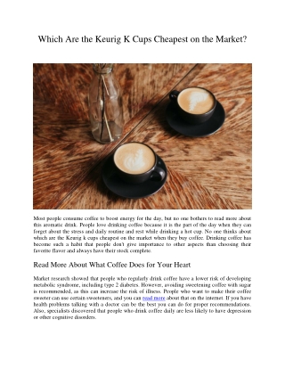 Which Are the Keurig K Cups Cheapest on the Market