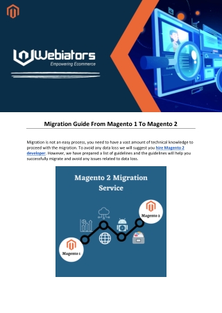 Migration Guide From Magento 1 To Magento 2