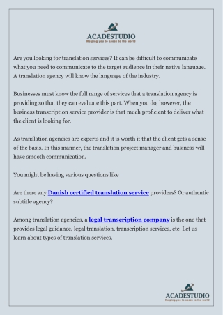The Top 7 Types of Translation Services