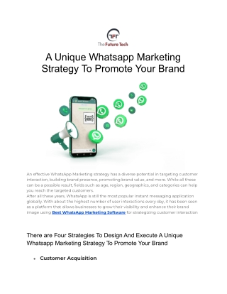 A Unique Whatsapp Marketing Strategy To Promote Your Brand