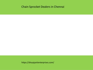 Chain Sprocket Dealers in Chennai