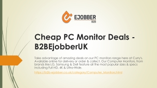 Cheap PC Monitor Deals - B2BEjobberUK