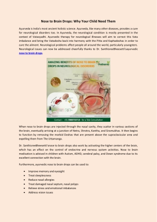 Nose to Brain Drops Why Your Child Need Them