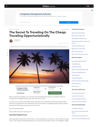 The Secret To Traveling On The Cheap-Traveling Opportunistically