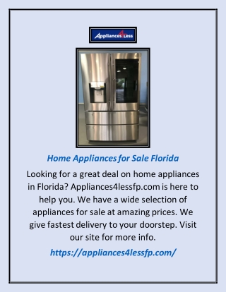 Home Appliances For Sale Florida | Appliances4lessfp.com