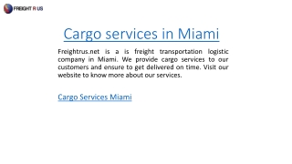 Cargo services in Miami freightrus.net