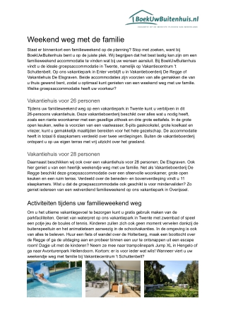 Weekend weg familie