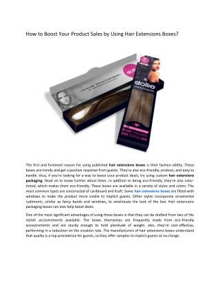 How to Boost Your Product Sales by Using Hair Extensions Boxes?