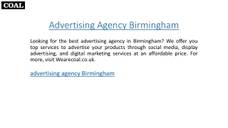 Advertising Agency Birmingham  Wearecoal.co.uk