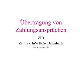 Übertragung von Zahlungsansprüchen