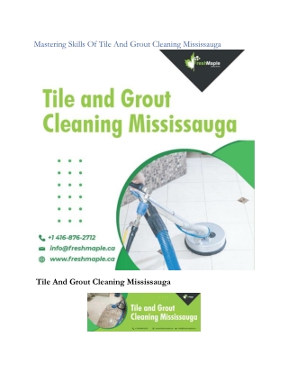 Mastering Skills Of Tile And Grout Cleaning Mississauga