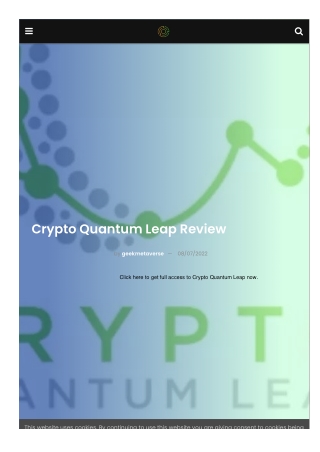 Crypto Quantum leap course