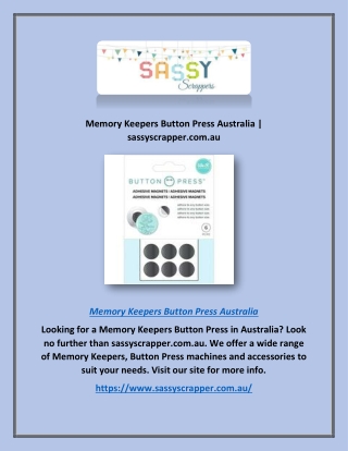 Memory Keepers Button Press Australia | sassyscrapper.com.au