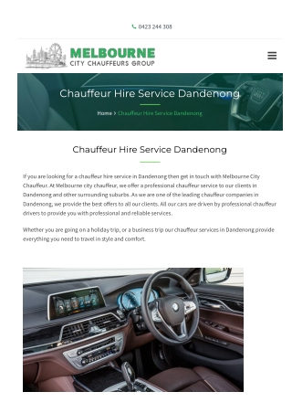 Chauffeur Hire Service Dandenong | Chauffeur Hire Dandenong | Luxury Chauffeur H