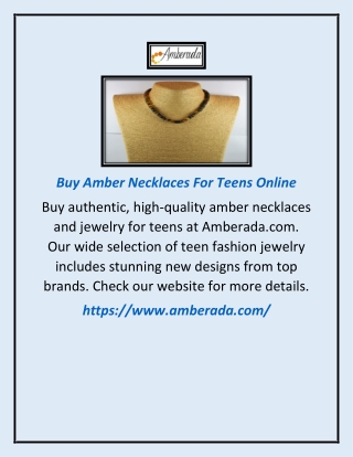 Buy Amber Necklaces for Teens Online | Amberada.com