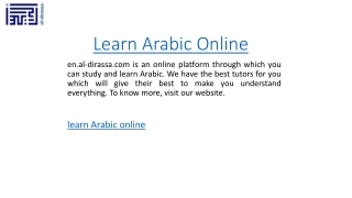 Learn Arabic Online  en.al-dirassa.com