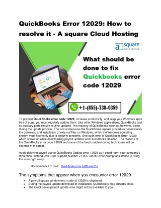 QuickBooks Error 12029 How to resolve it