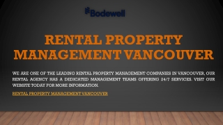 Rental Property Management Vancouver | Bodewell