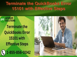 Terminate the QuickBooks Error 15101 with Effective Steps