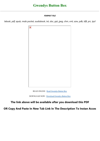 √[PDF] DOWNLOAD EBOOK Gwendys Button Box Complete Edition Full