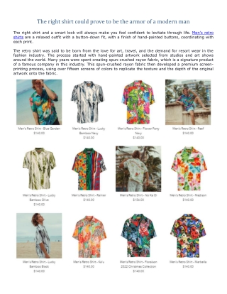 The right shirt could prove to be the armor of a modern man