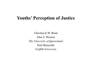Youths’ Perception of Justice