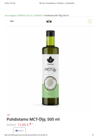 Get now your health partner puhdistamo MCT-Oil | W2W