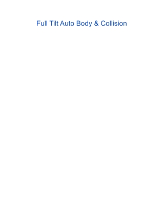 Full Tilt Auto Body & Collision