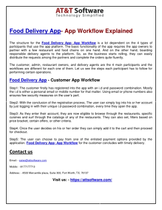 Attsoftware Food Delivery App