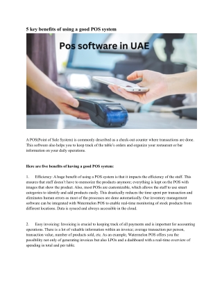Pos software in UAE