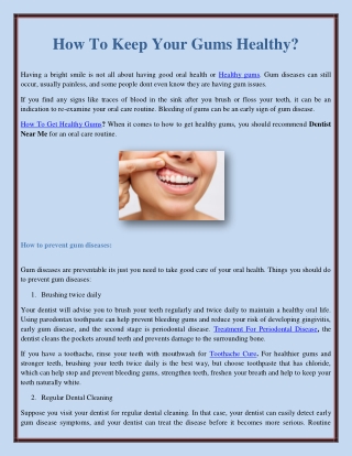 How To Keep Your Gums Healthy?