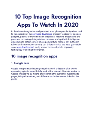 10 Top Image Recognition Apps To Watch In 2020