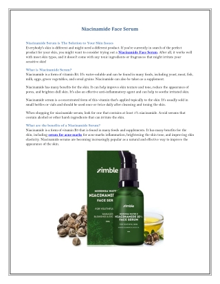 Niacinamide Serum is The Solution to Your Skin Issues